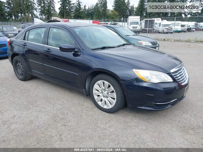 2012 Chrysler 200 Lx VIN: 1C3CCBAG0CN246280 Lot: 40257641