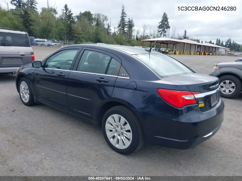 2012 Chrysler 200 Lx VIN: 1C3CCBAG0CN246280 Lot: 40257641