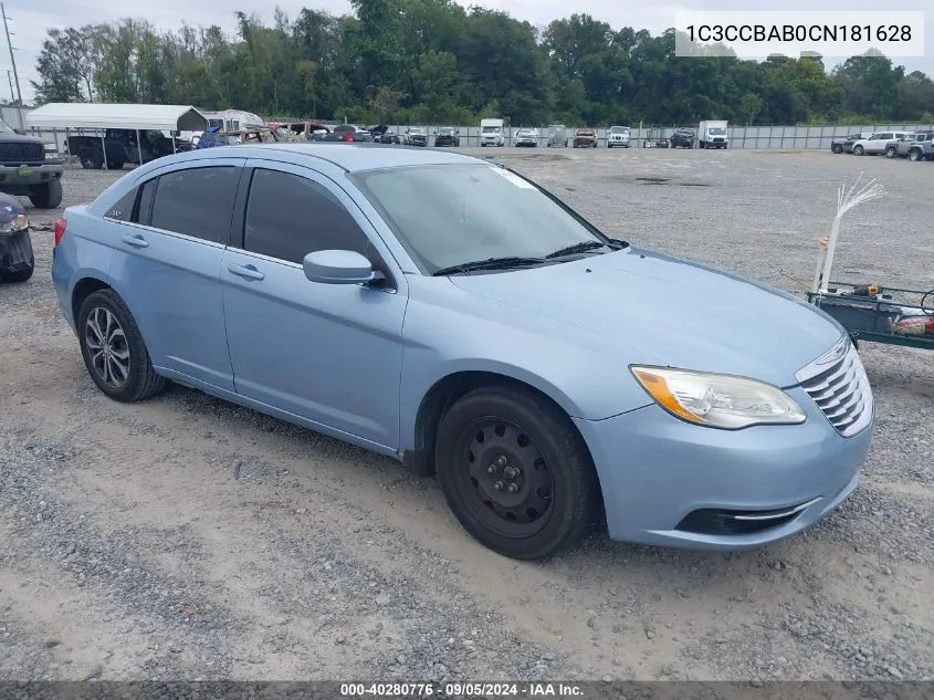 2012 Chrysler 200 Lx VIN: 1C3CCBAB0CN181628 Lot: 40280776