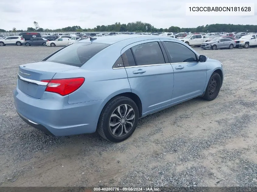 1C3CCBAB0CN181628 2012 Chrysler 200 Lx