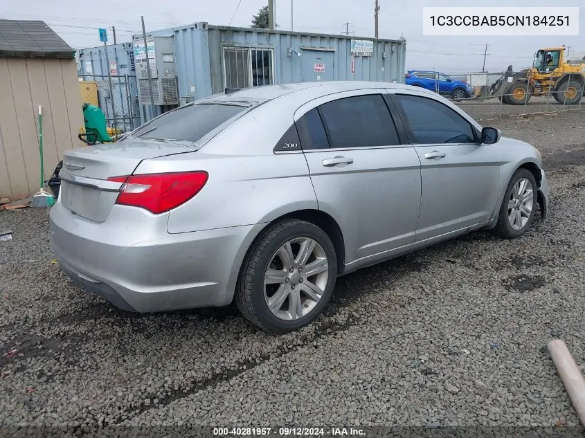 2012 Chrysler 200 Lx VIN: 1C3CCBAB5CN184251 Lot: 40281957