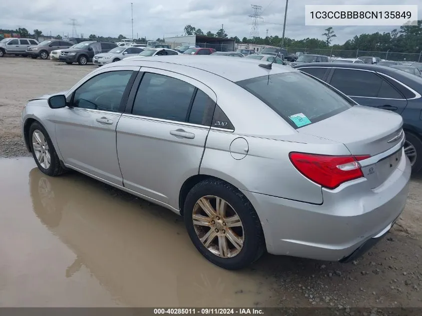 2012 Chrysler 200 Touring VIN: 1C3CCBBB8CN135849 Lot: 40285011