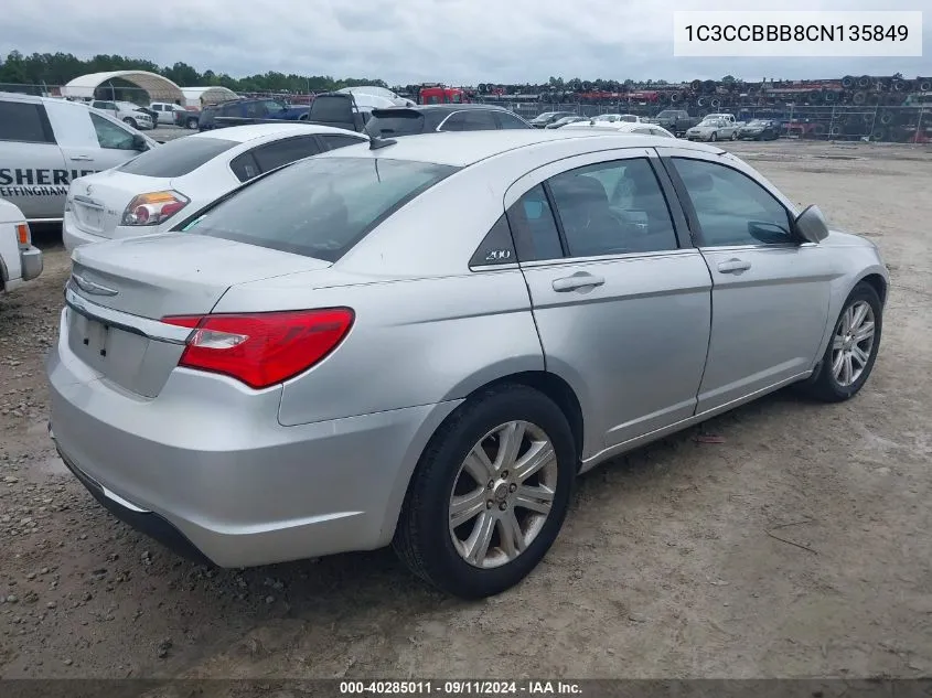 1C3CCBBB8CN135849 2012 Chrysler 200 Touring