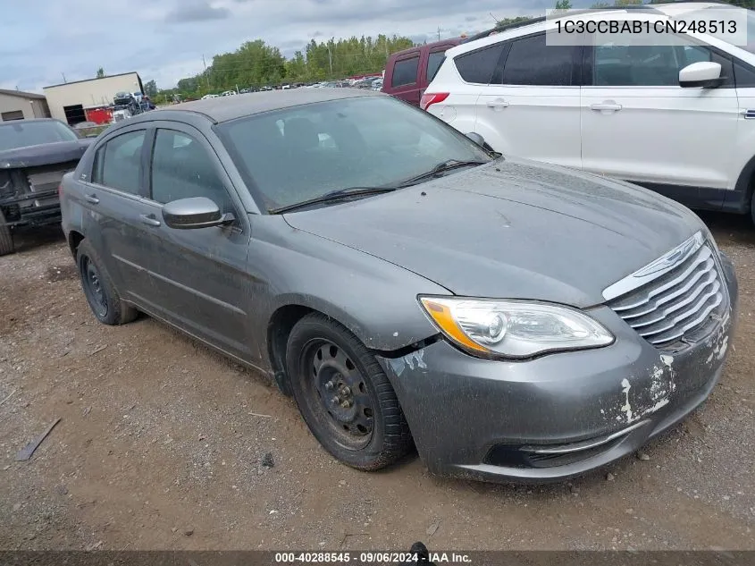 2012 Chrysler 200 Lx VIN: 1C3CCBAB1CN248513 Lot: 40288545