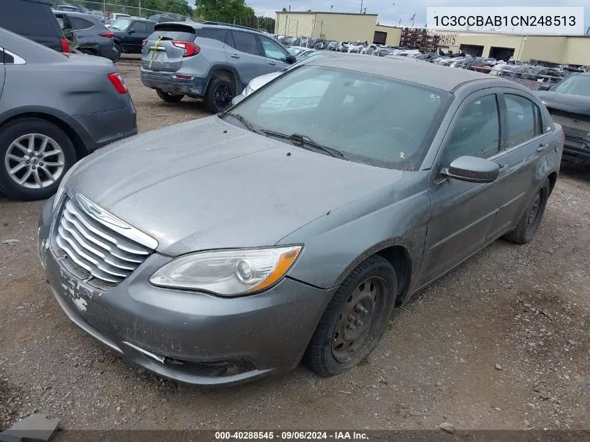 2012 Chrysler 200 Lx VIN: 1C3CCBAB1CN248513 Lot: 40288545