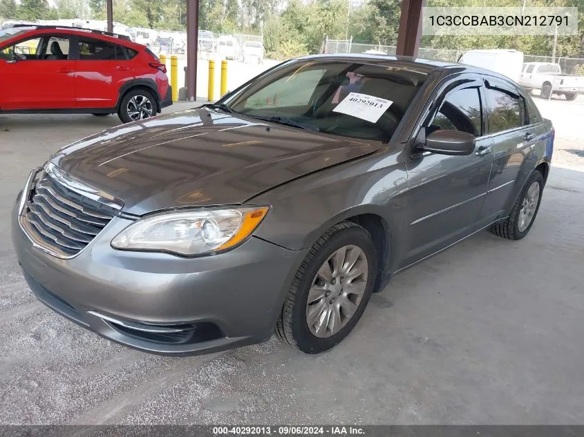 2012 Chrysler 200 Lx VIN: 1C3CCBAB3CN212791 Lot: 40292013