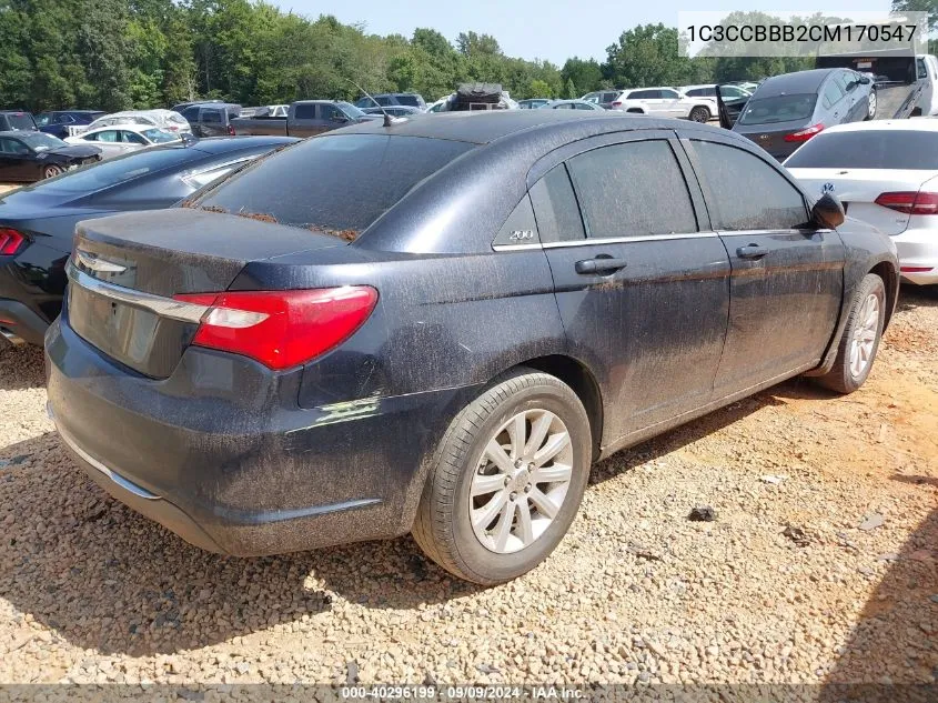 2012 Chrysler 200 Touring VIN: 1C3CCBBB2CM170547 Lot: 40296199