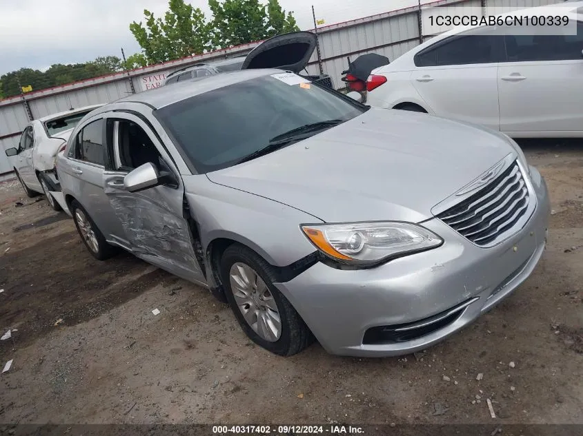 2012 Chrysler 200 Lx VIN: 1C3CCBAB6CN100339 Lot: 40317402