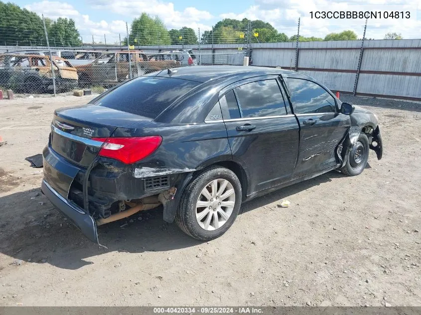 2012 Chrysler 200 Touring VIN: 1C3CCBBB8CN104813 Lot: 40420334