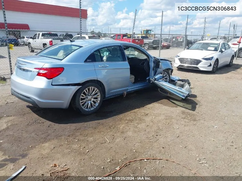 2012 Chrysler 200 Limited VIN: 1C3CCBCG5CN306843 Lot: 40426528