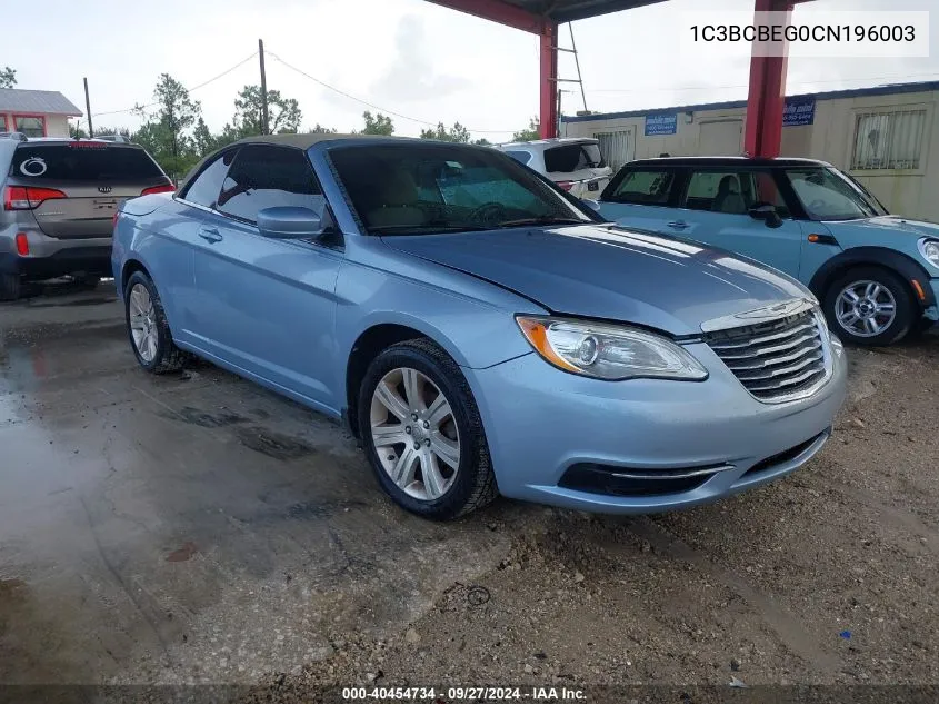 1C3BCBEG0CN196003 2012 Chrysler 200 Touring