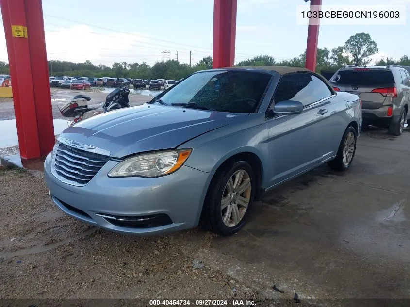 2012 Chrysler 200 Touring VIN: 1C3BCBEG0CN196003 Lot: 40454734