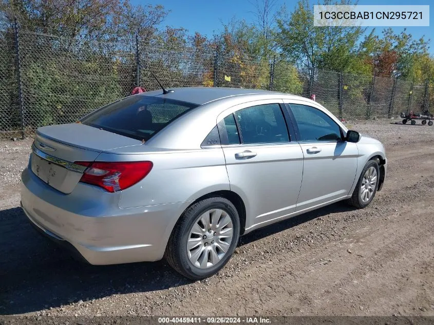 2012 Chrysler 200 Lx VIN: 1C3CCBAB1CN295721 Lot: 40459411