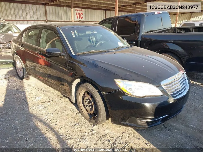 1C3CCBAB3CN240977 2012 Chrysler 200 Lx