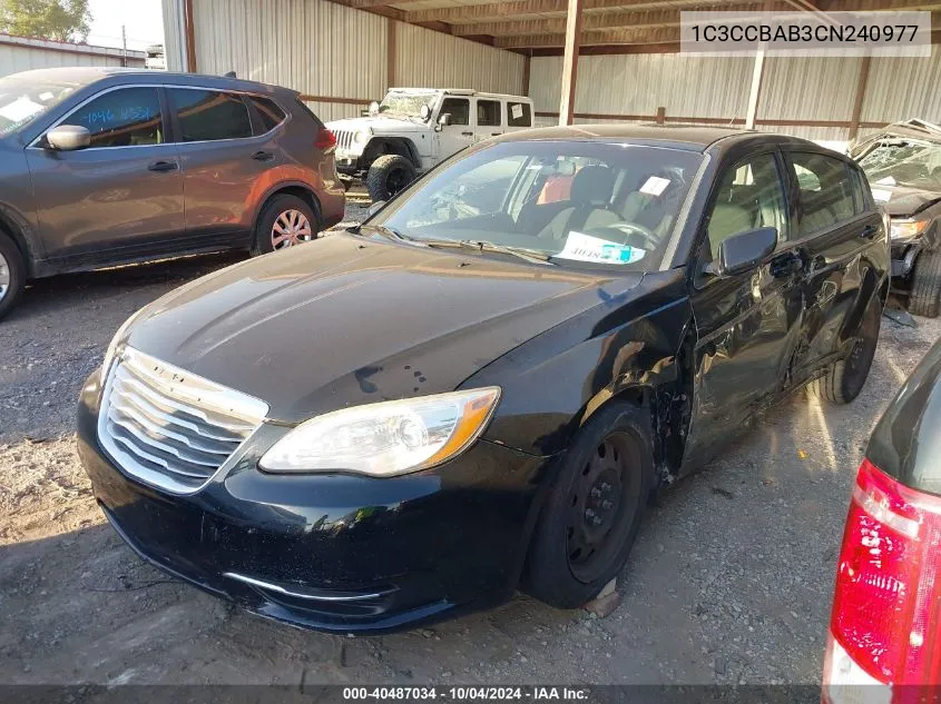 2012 Chrysler 200 Lx VIN: 1C3CCBAB3CN240977 Lot: 40487034