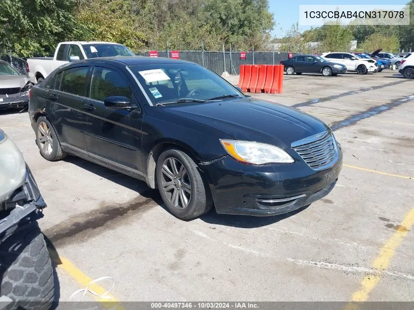 2012 Chrysler 200 Lx VIN: 1C3CCBAB4CN317078 Lot: 40497346