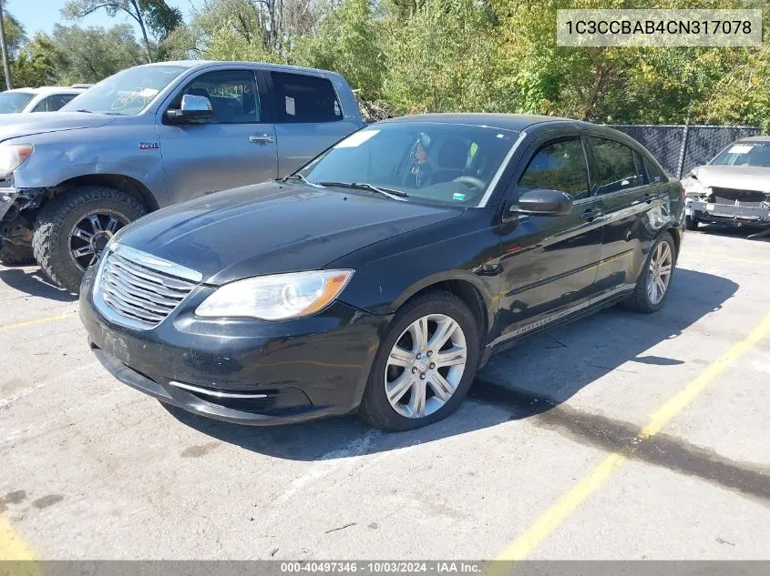 2012 Chrysler 200 Lx VIN: 1C3CCBAB4CN317078 Lot: 40497346