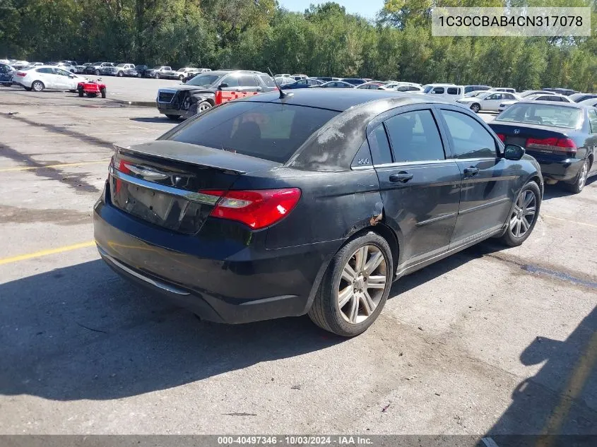 2012 Chrysler 200 Lx VIN: 1C3CCBAB4CN317078 Lot: 40497346