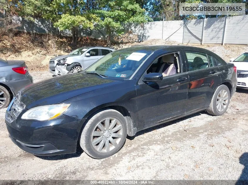 2012 Chrysler 200 Touring VIN: 1C3CCBBB3CN119655 Lot: 40522460