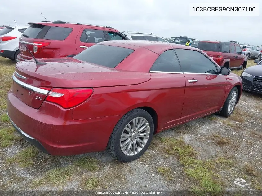 2012 Chrysler 200 Limited VIN: 1C3BCBFG9CN307100 Lot: 40522646