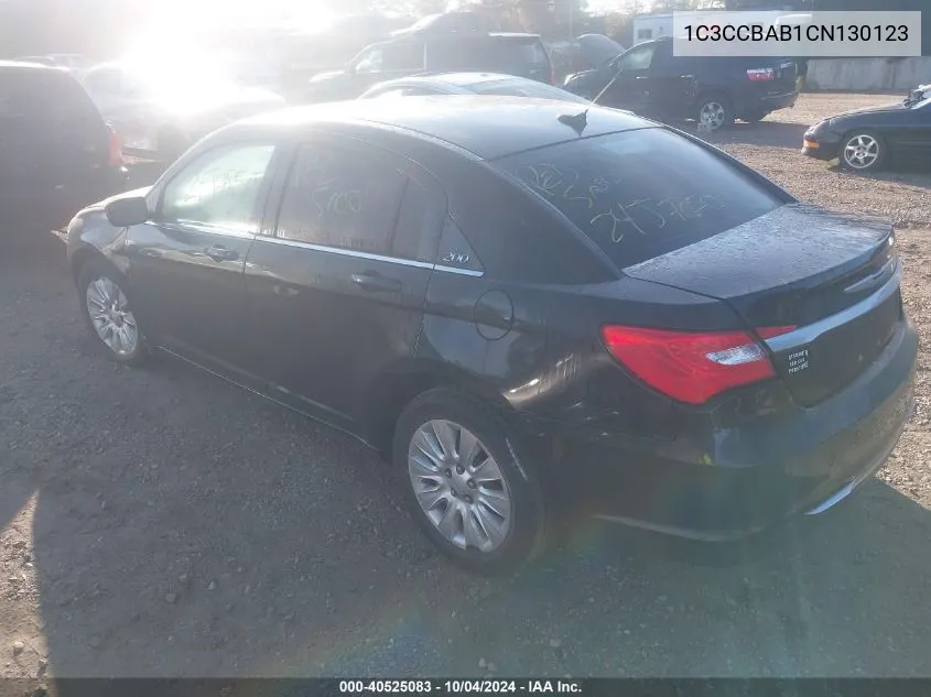 2012 Chrysler 200 Lx VIN: 1C3CCBAB1CN130123 Lot: 40525083