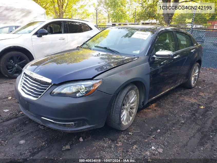 2012 Chrysler 200 Limited VIN: 1C3CCBCG4CN242195 Lot: 40534018