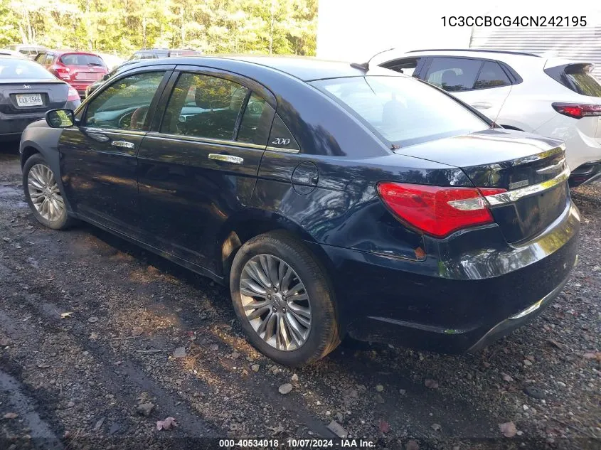 2012 Chrysler 200 Limited VIN: 1C3CCBCG4CN242195 Lot: 40534018