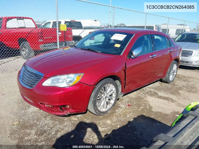 2012 Chrysler 200 Limited VIN: 1C3CCBCB2CN264085 Lot: 40534541