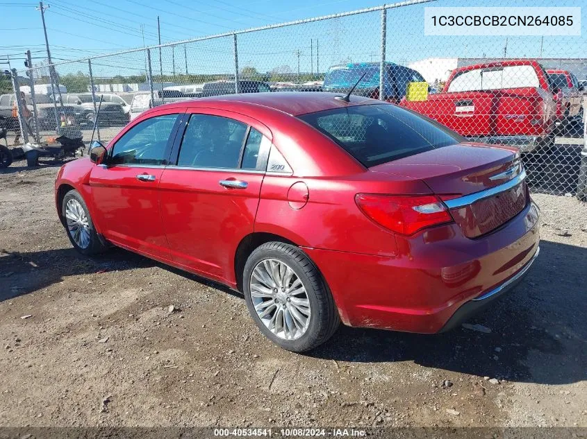 2012 Chrysler 200 Limited VIN: 1C3CCBCB2CN264085 Lot: 40534541