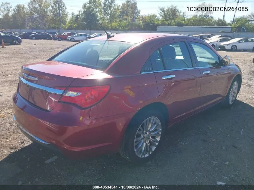 2012 Chrysler 200 Limited VIN: 1C3CCBCB2CN264085 Lot: 40534541