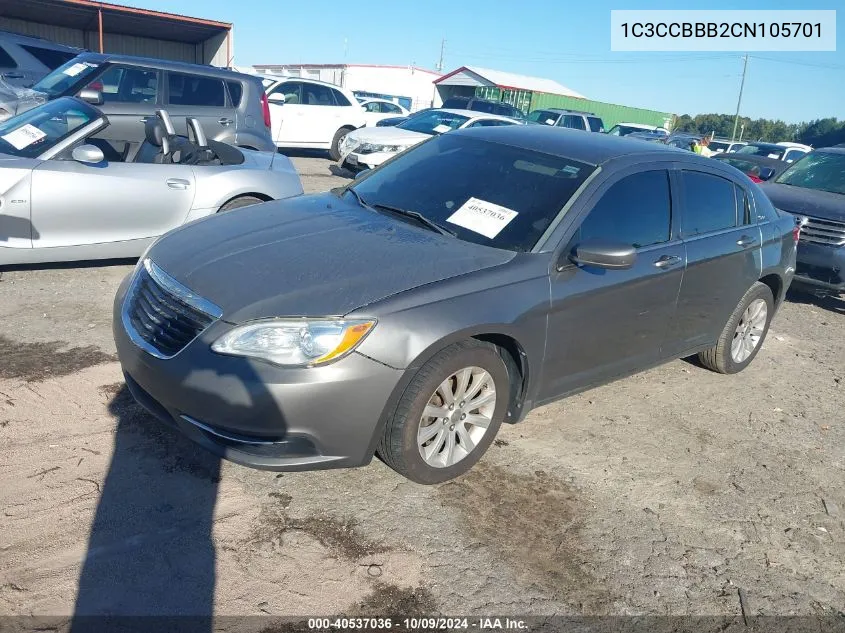 2012 Chrysler 200 Touring VIN: 1C3CCBBB2CN105701 Lot: 40537036