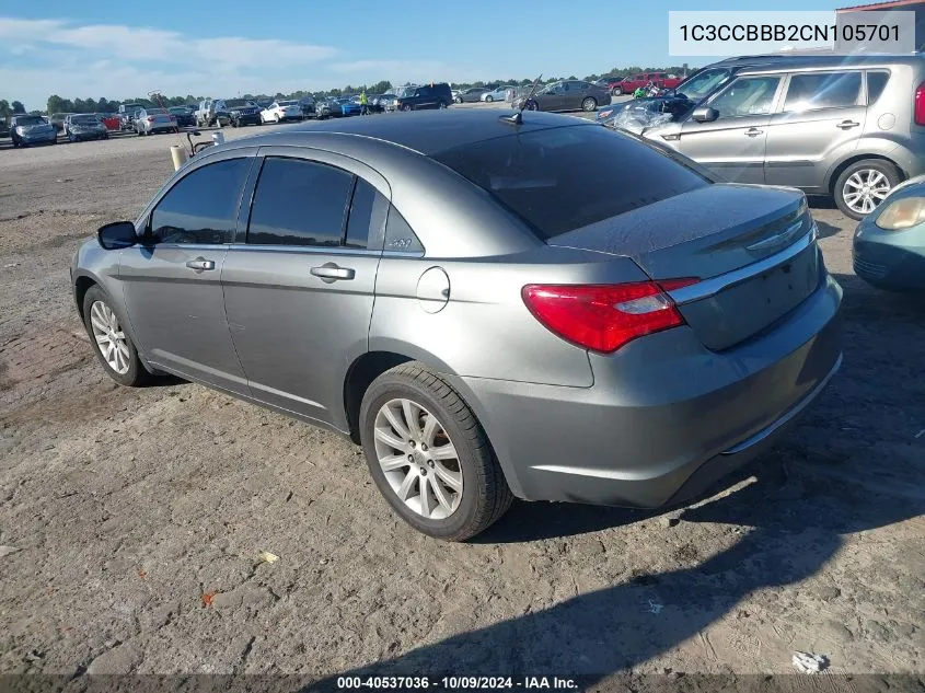 2012 Chrysler 200 Touring VIN: 1C3CCBBB2CN105701 Lot: 40537036