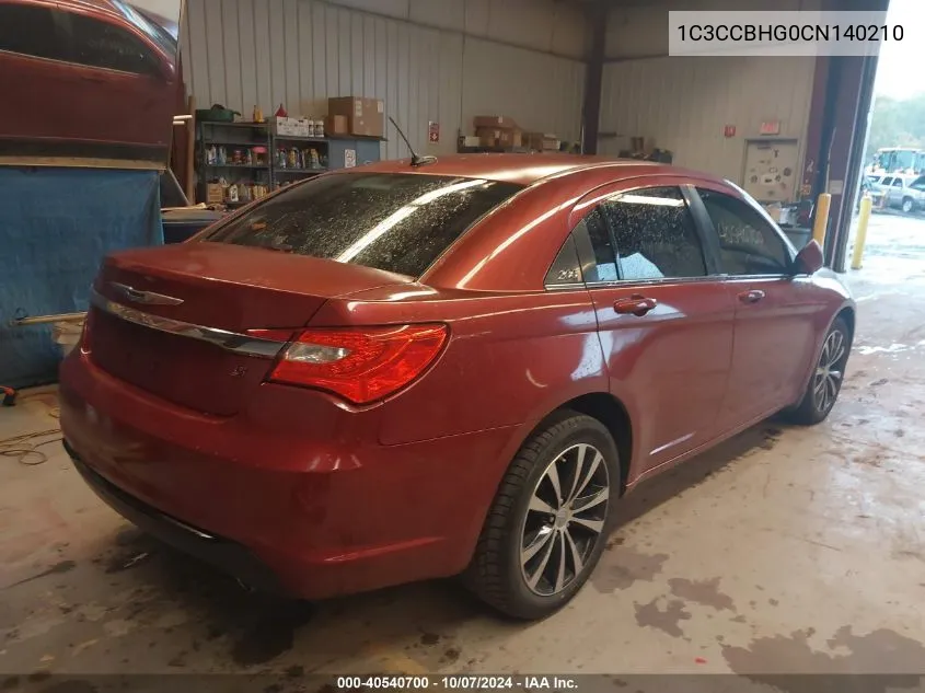 2012 Chrysler 200 S VIN: 1C3CCBHG0CN140210 Lot: 40540700