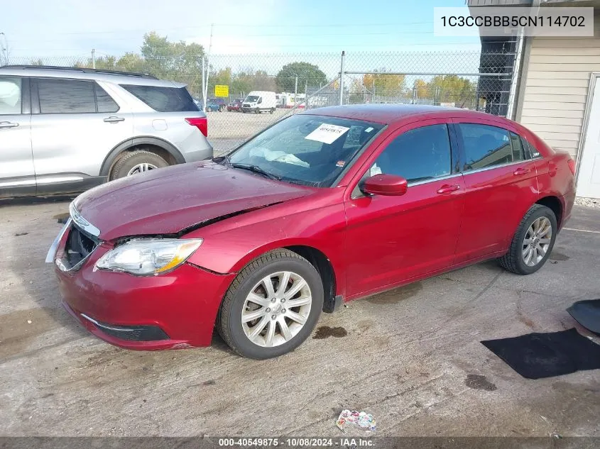 2012 Chrysler 200 Touring VIN: 1C3CCBBB5CN114702 Lot: 40549875