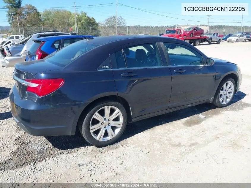 2012 Chrysler 200 Touring VIN: 1C3CCBBG4CN122205 Lot: 40561963