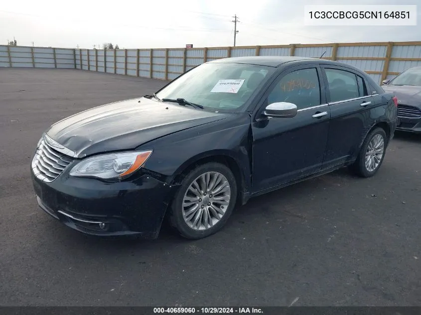 2012 Chrysler 200 Limited VIN: 1C3CCBCG5CN164851 Lot: 40659060