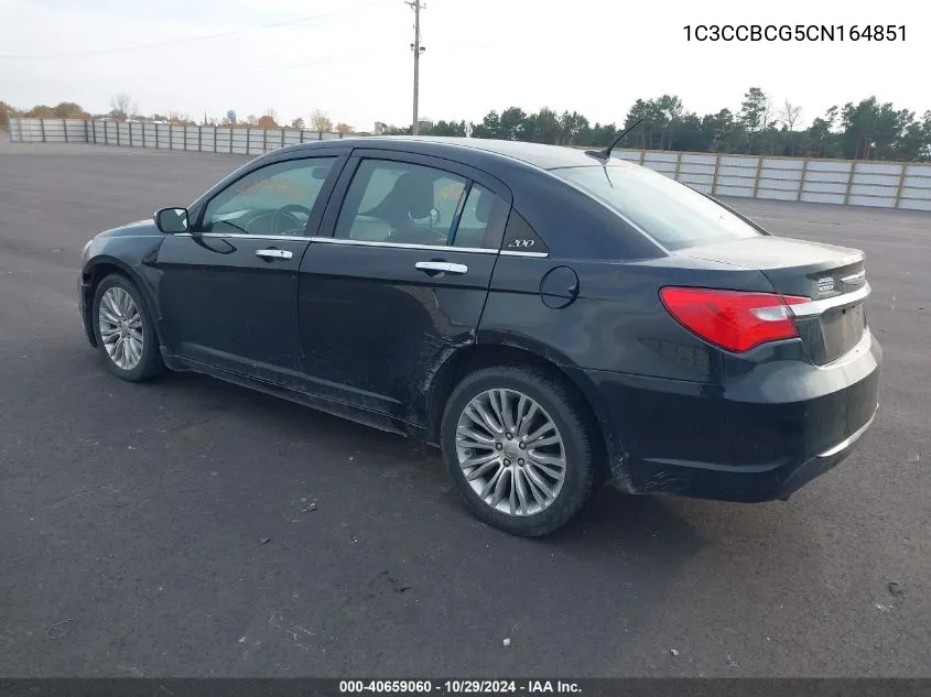 2012 Chrysler 200 Limited VIN: 1C3CCBCG5CN164851 Lot: 40659060