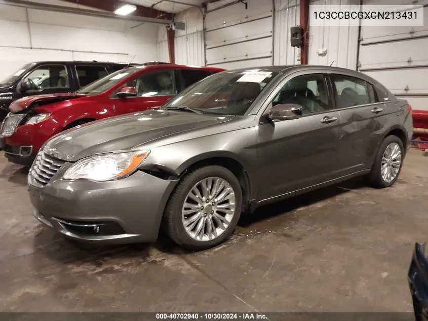 2012 Chrysler 200 Limited VIN: 1C3CCBCGXCN213431 Lot: 40702940