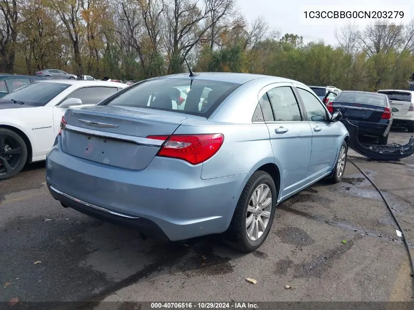 2012 Chrysler 200 Touring VIN: 1C3CCBBG0CN203279 Lot: 40706516