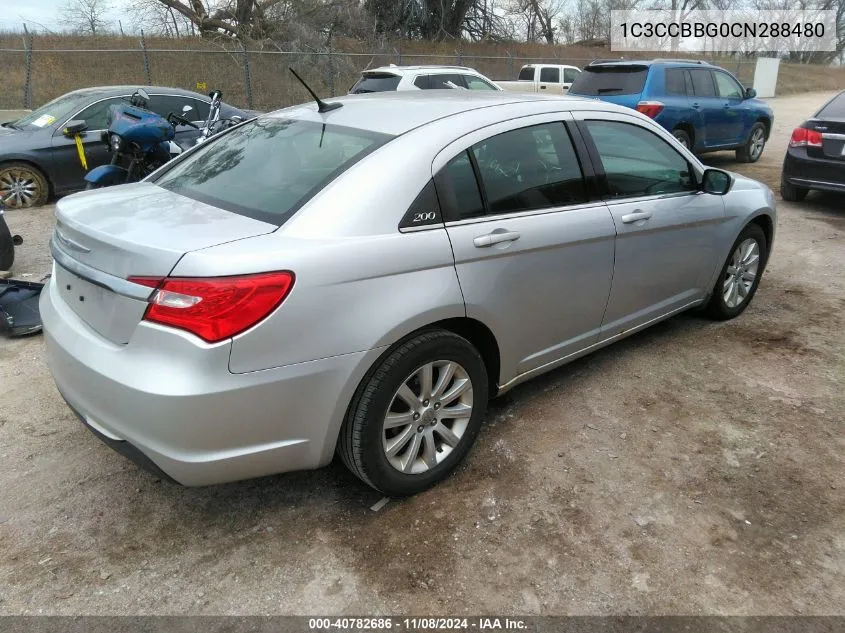 2012 Chrysler 200 Touring VIN: 1C3CCBBG0CN288480 Lot: 40782686