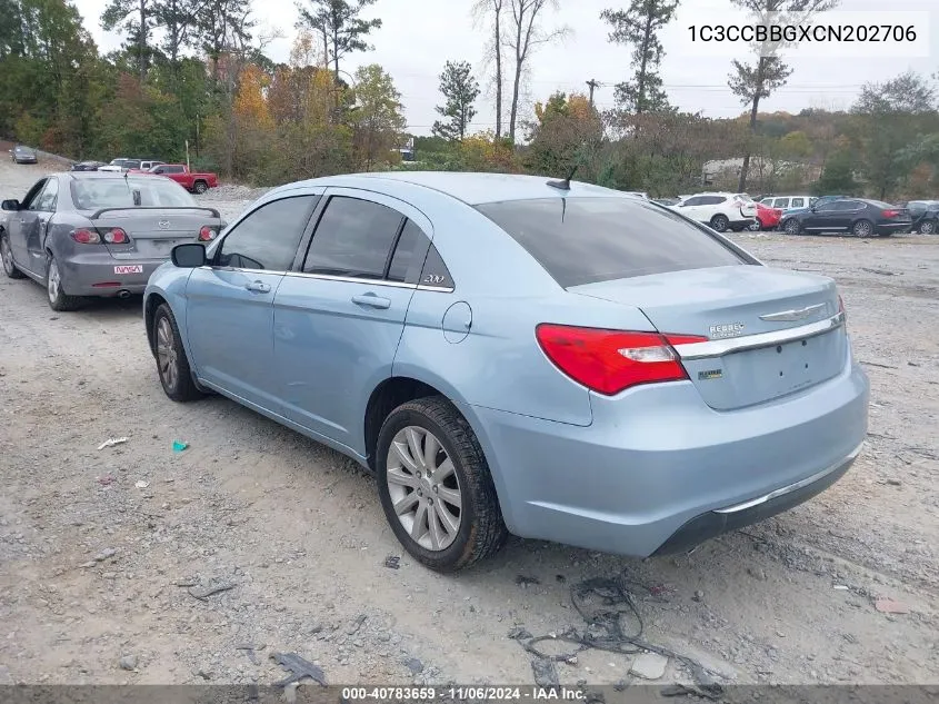 2012 Chrysler 200 Touring VIN: 1C3CCBBGXCN202706 Lot: 40783659