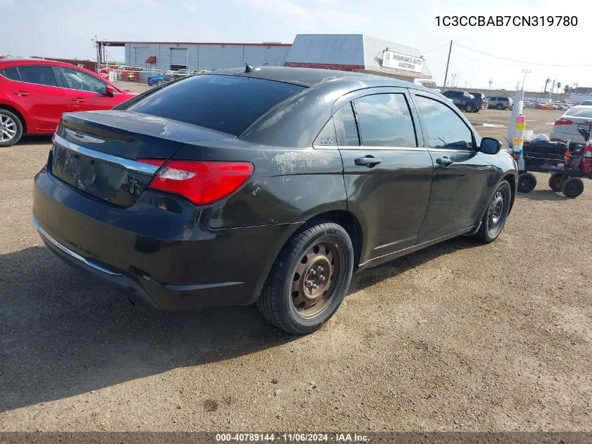 2012 Chrysler 200 Lx VIN: 1C3CCBAB7CN319780 Lot: 40789144