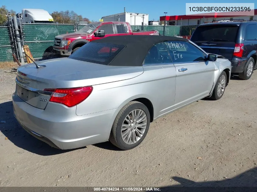 2012 Chrysler 200 Limited VIN: 1C3BCBFG0CN233596 Lot: 40794234