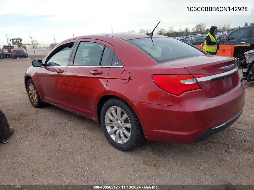 2012 Chrysler 200 Touring VIN: 1C3CCBBB6CN142928 Lot: 40856212