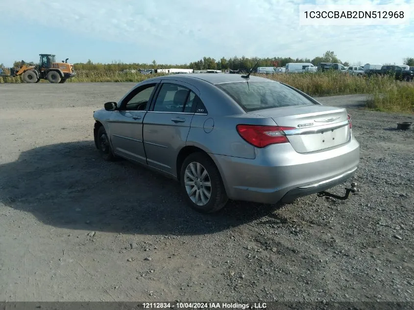 2013 Chrysler 200 Lx VIN: 1C3CCBAB2DN512968 Lot: 12112834