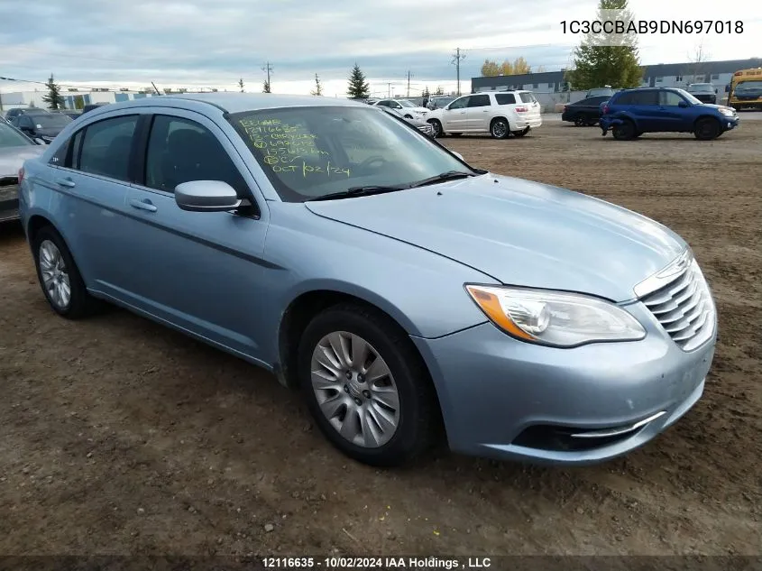 2013 Chrysler 200 Lx VIN: 1C3CCBAB9DN697018 Lot: 12116635