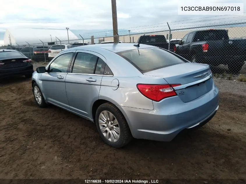 2013 Chrysler 200 Lx VIN: 1C3CCBAB9DN697018 Lot: 12116635