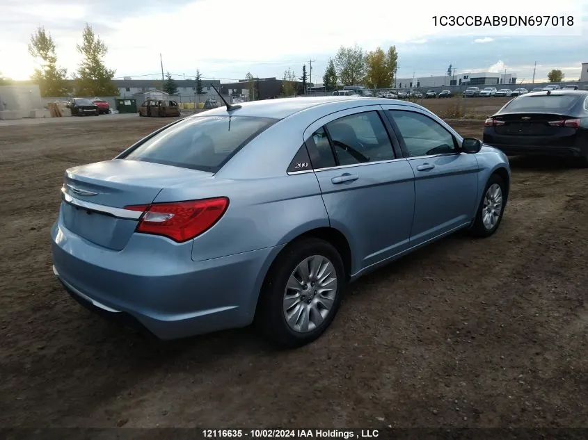 2013 Chrysler 200 Lx VIN: 1C3CCBAB9DN697018 Lot: 12116635