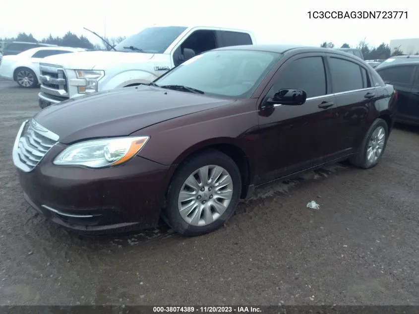 2013 Chrysler 200 Lx VIN: 1C3CCBAG3DN723771 Lot: 38074389