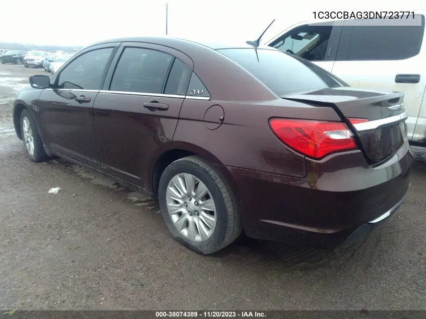 2013 Chrysler 200 Lx VIN: 1C3CCBAG3DN723771 Lot: 38074389